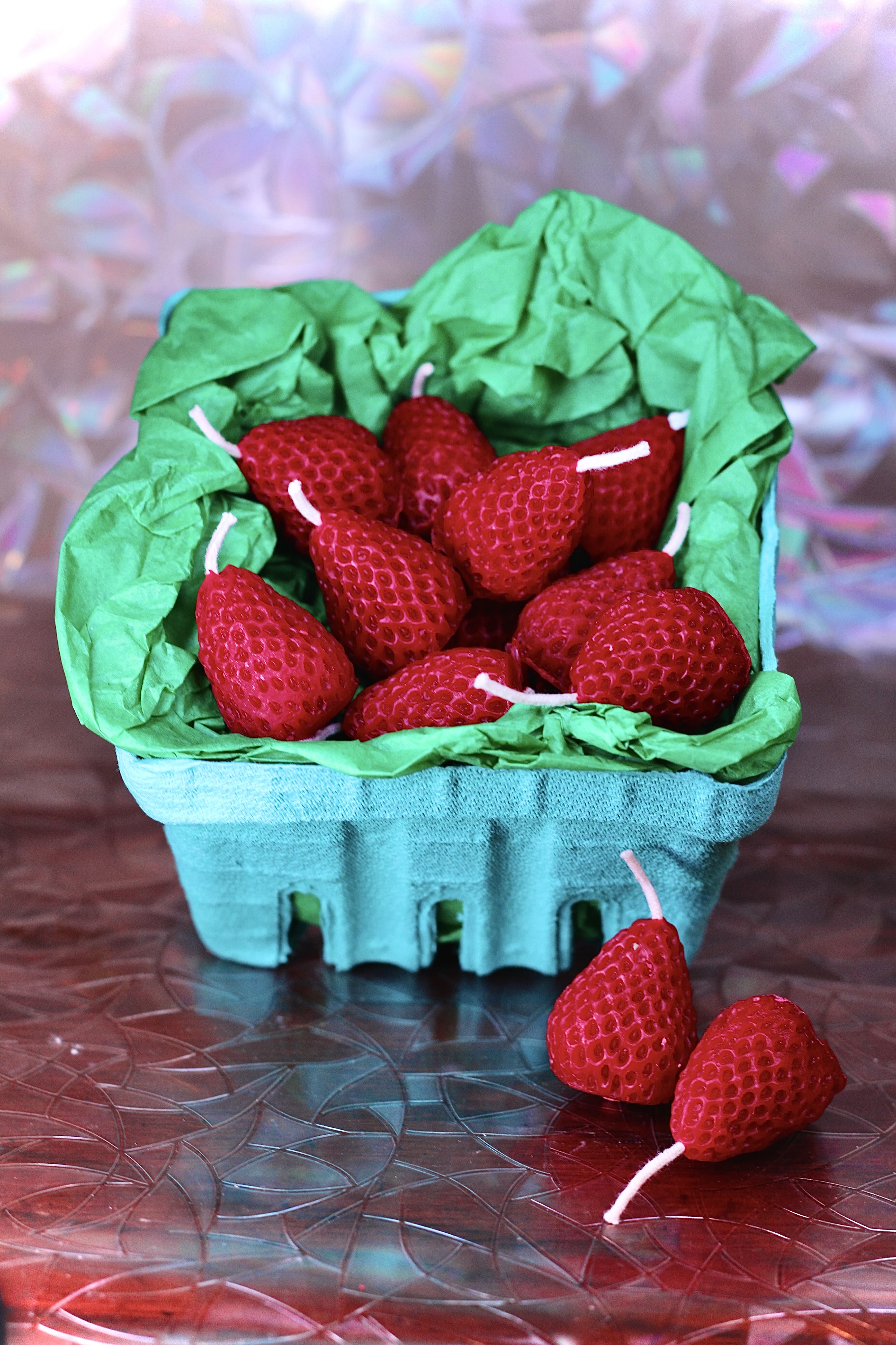Carton of Strawberries – Mini Fruit Candles